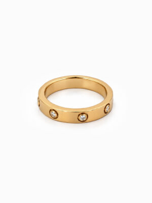 Wholesale 925 Sterling Silver Six Stone 18K Gold Plated Ring