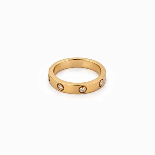 Wholesale 925 Sterling Silver Six Stone 18K Gold Plated Ring