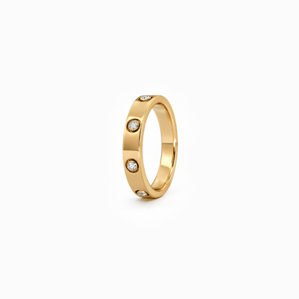 Wholesale 925 Sterling Silver Six Stone 18K Gold Plated Ring