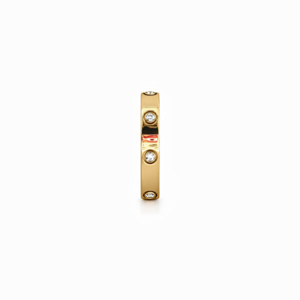 Wholesale 925 Sterling Silver Six Stone 18K Gold Plated Ring