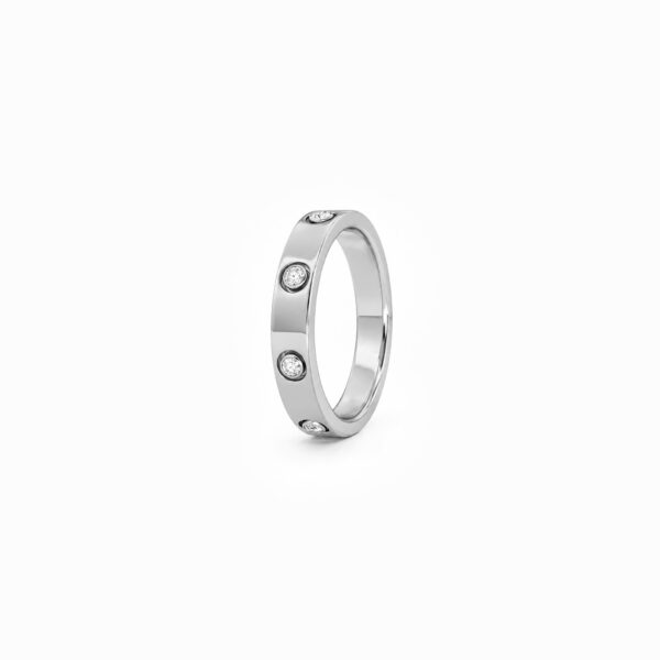 Wholesale 925 Sterling Silver Six Stone Rhodium Plated Ring