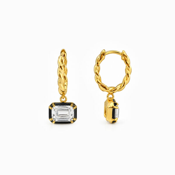 Wholesale 925 Sterling Silver Twist Rope Emerald Cut Ear Cuff